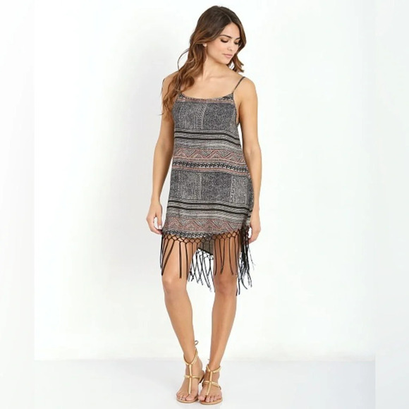 CLEOBELLA by ANTHROPOLOGIE Sadira‎ Fringe Dress in Wood Block Print - Picture 1 of 11